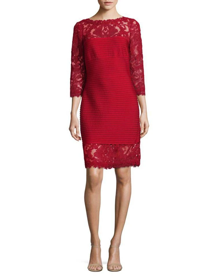 商品Tadashi Shoji|Mesh Accent Sheath Dress,价格¥2895,第1张图片