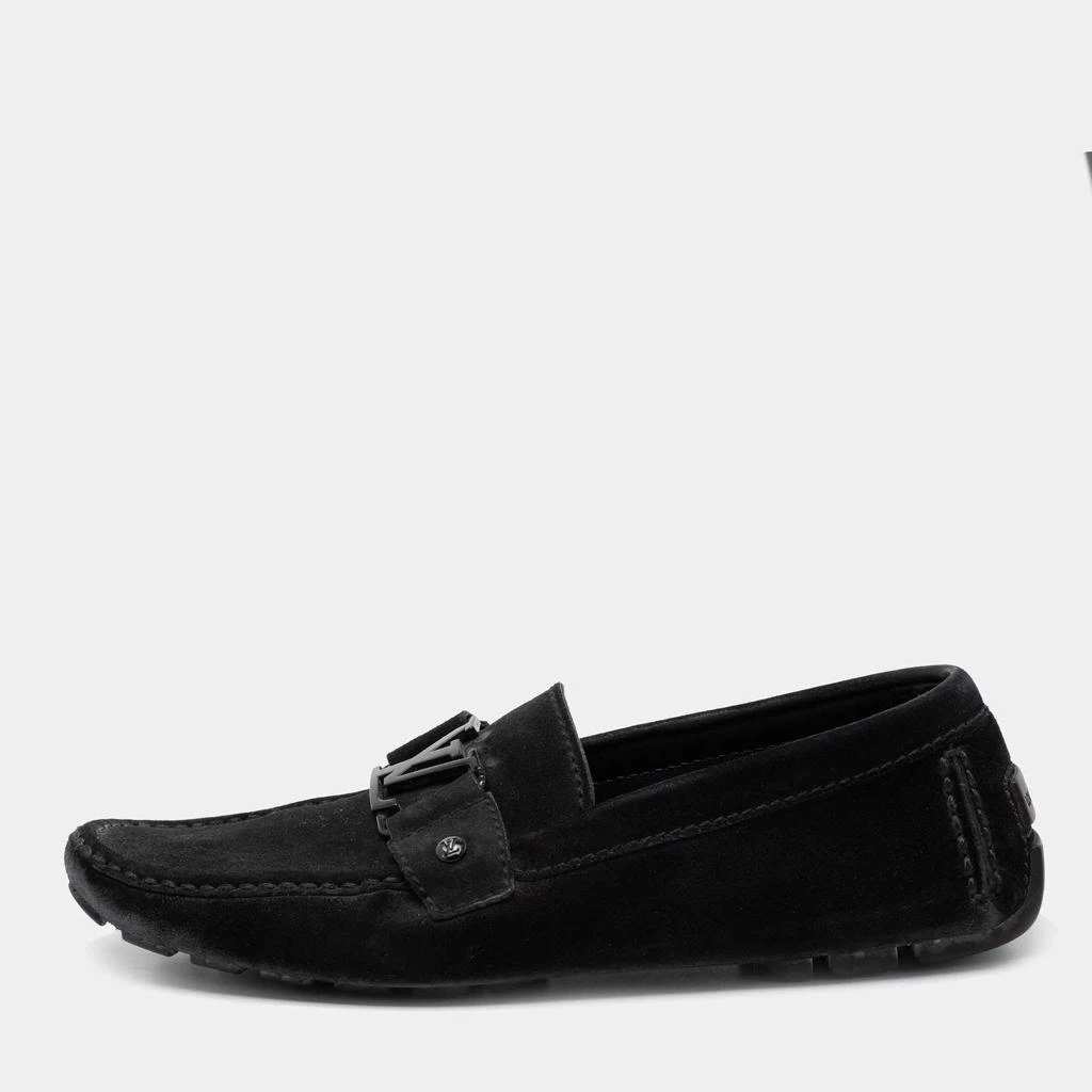 商品[二手商品] Louis Vuitton|Louis Vuitton Black Suede Monte Carlo Loafers Size 42,价格¥2933,第1张图片