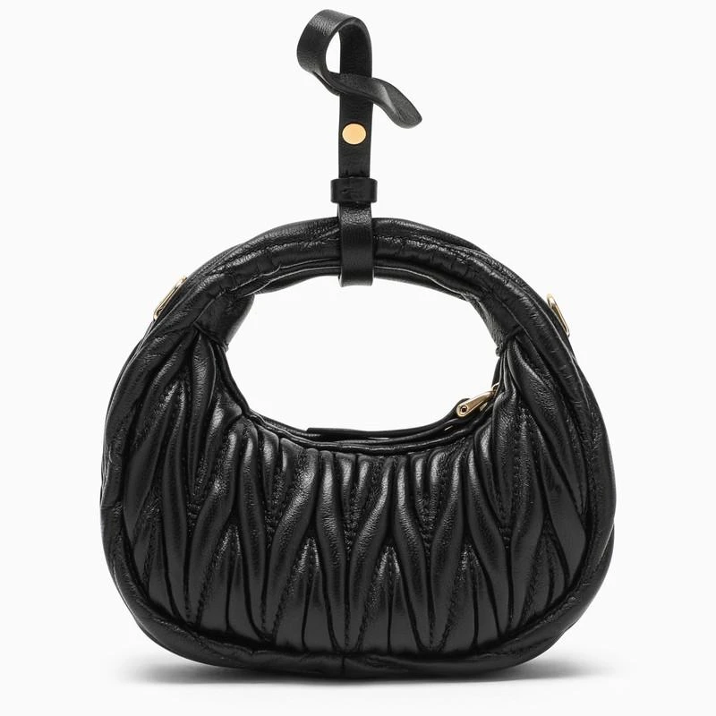 商品Miu Miu|Wander black mini Hobo pouch,价格¥6281,第4张图片详细描述