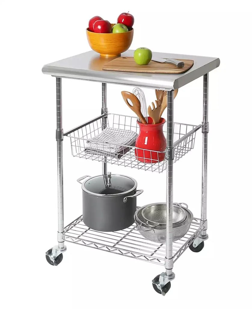 商品Seville Classics|NSF Stainless Steel Kitchen Work Table Cart,价格¥1005,第1张图片