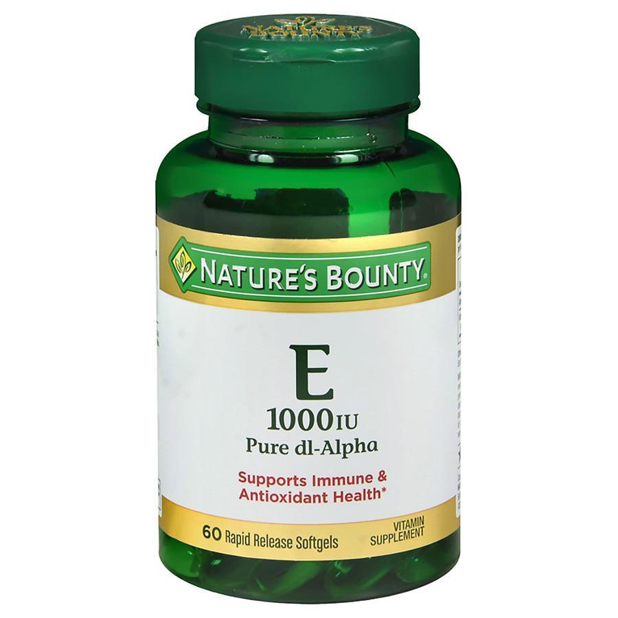 商品Nature's Bounty|E-1000 IU Pure dl-Alpha, Softgels,价格¥98,第1张图片
