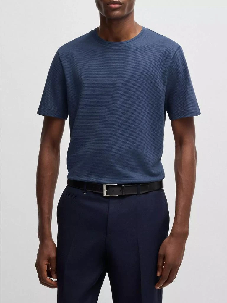 商品Hugo Boss|Cotton-Blend T-Shirt with Bubble-Jacquard Structure,价格¥738,第3张图片详细描述