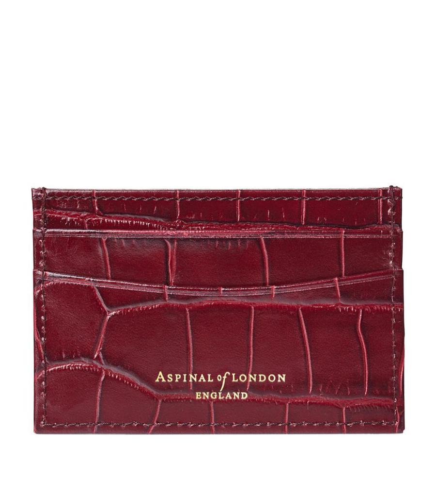 商品Aspinal of London|Croc-Embossed Leather Card Holder,价格¥504,第4张图片详细描述