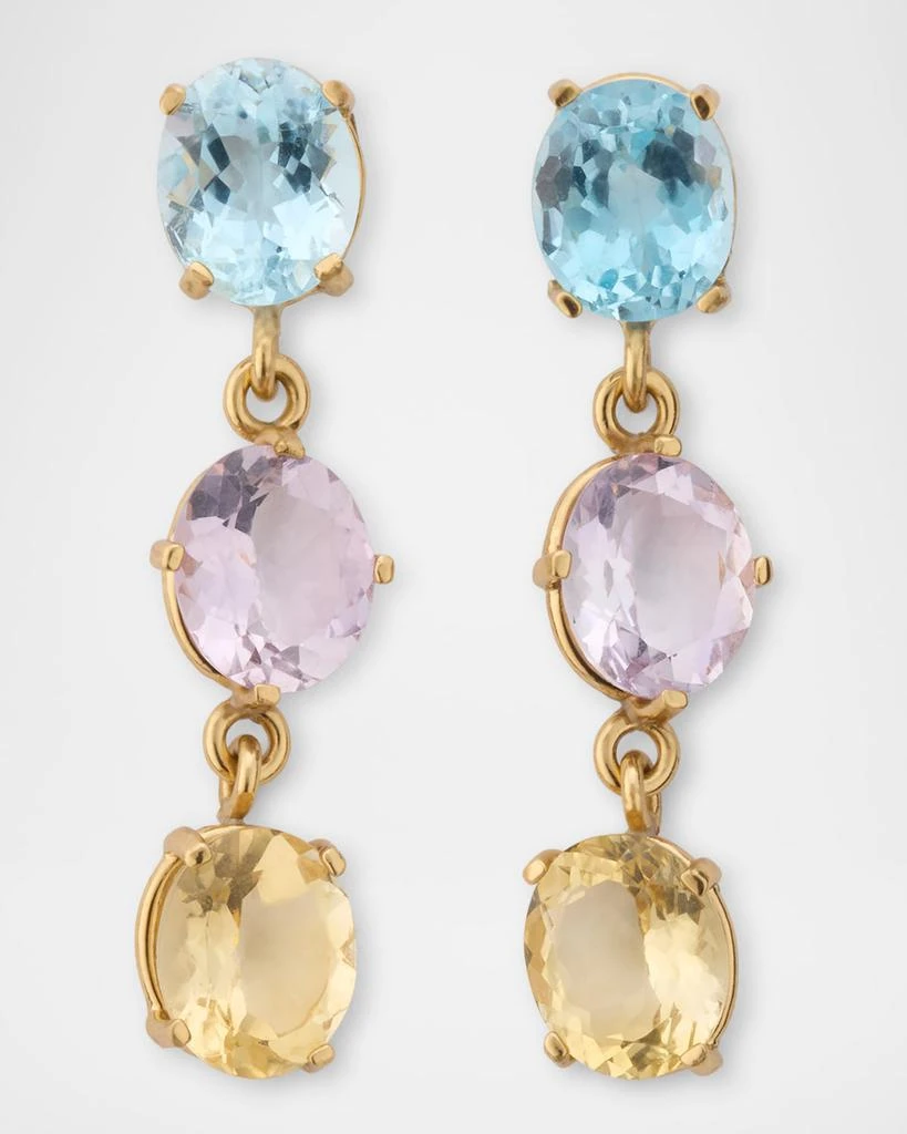 商品Dina Mackney|Blue Topaz, Amethyst, and Citrine Linear Earrings,价格¥2602,第1张图片