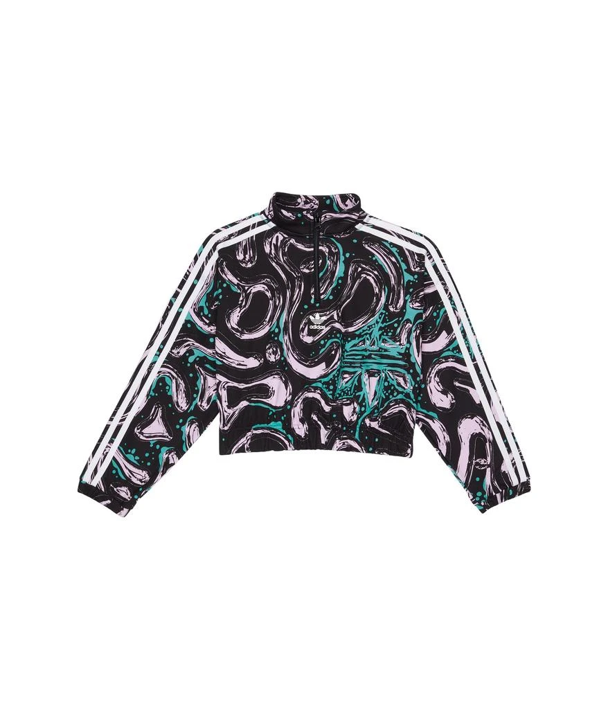 商品Adidas|All Over Printed 1/2 Zip Crop Crew Sweatshirt (Little Kids/Big Kids),价格¥262,第1张图片