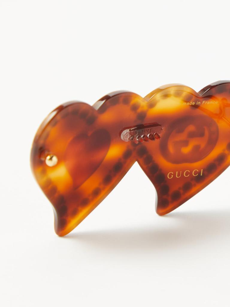 商品Gucci|GG crystal-embellished heart hairclip,价格¥3103,第5张图片详细描述