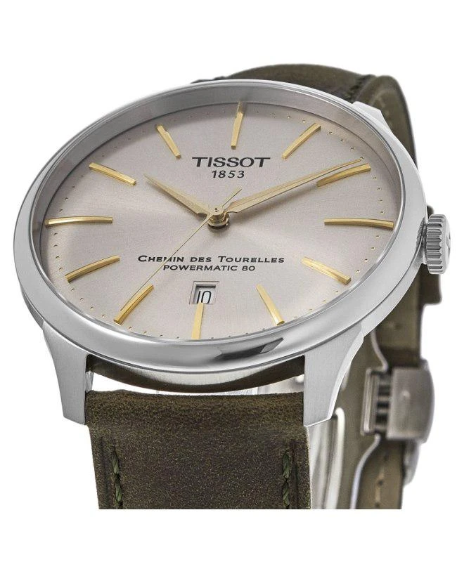 商品Tissot|Tissot Chemin Des Tourelles Powermatic 80 Automatic Ivory Dial Leather Strap Men's Watch T139.407.16.261.00,价格¥4556,第2张图片详细描述