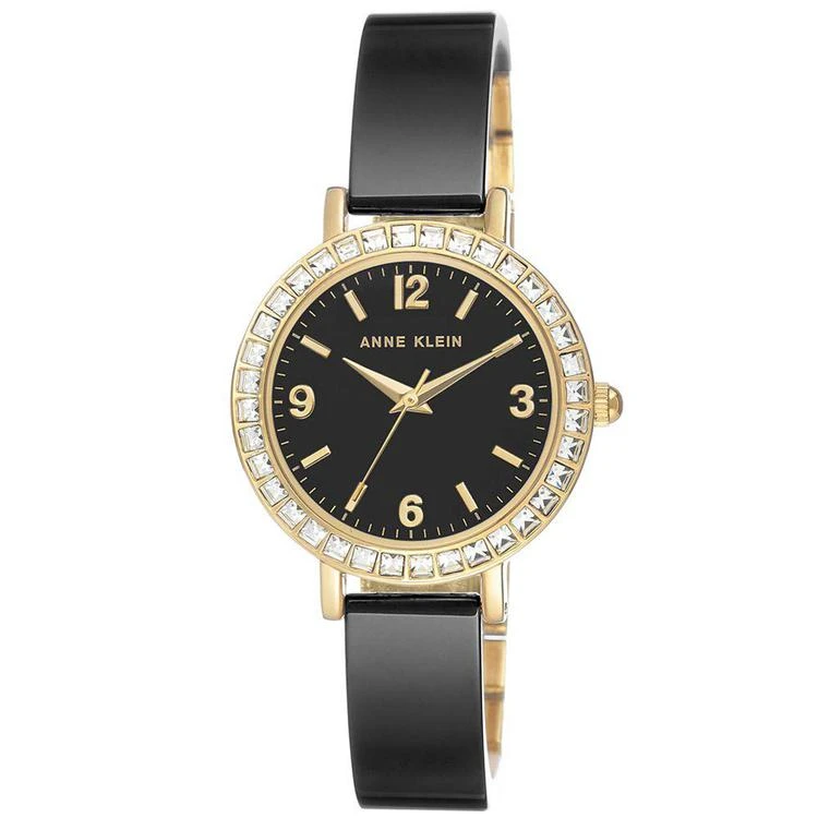 商品Anne Klein|Women's Black Ceramic Bangle Bracelet Watch 32mm,价格¥299,第1张图片