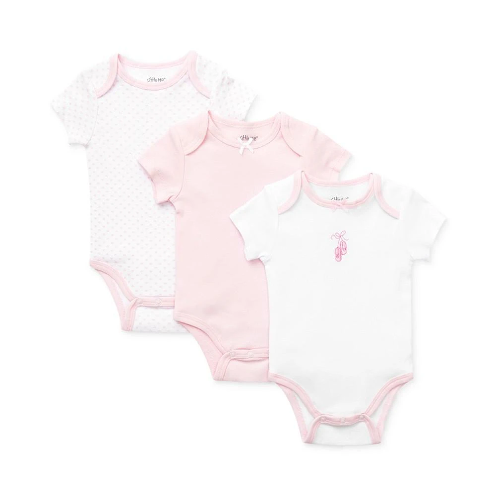 商品Little Me|Baby Girls Short Sleeved Bodysuits, Pack of 3,价格¥98,第1张图片