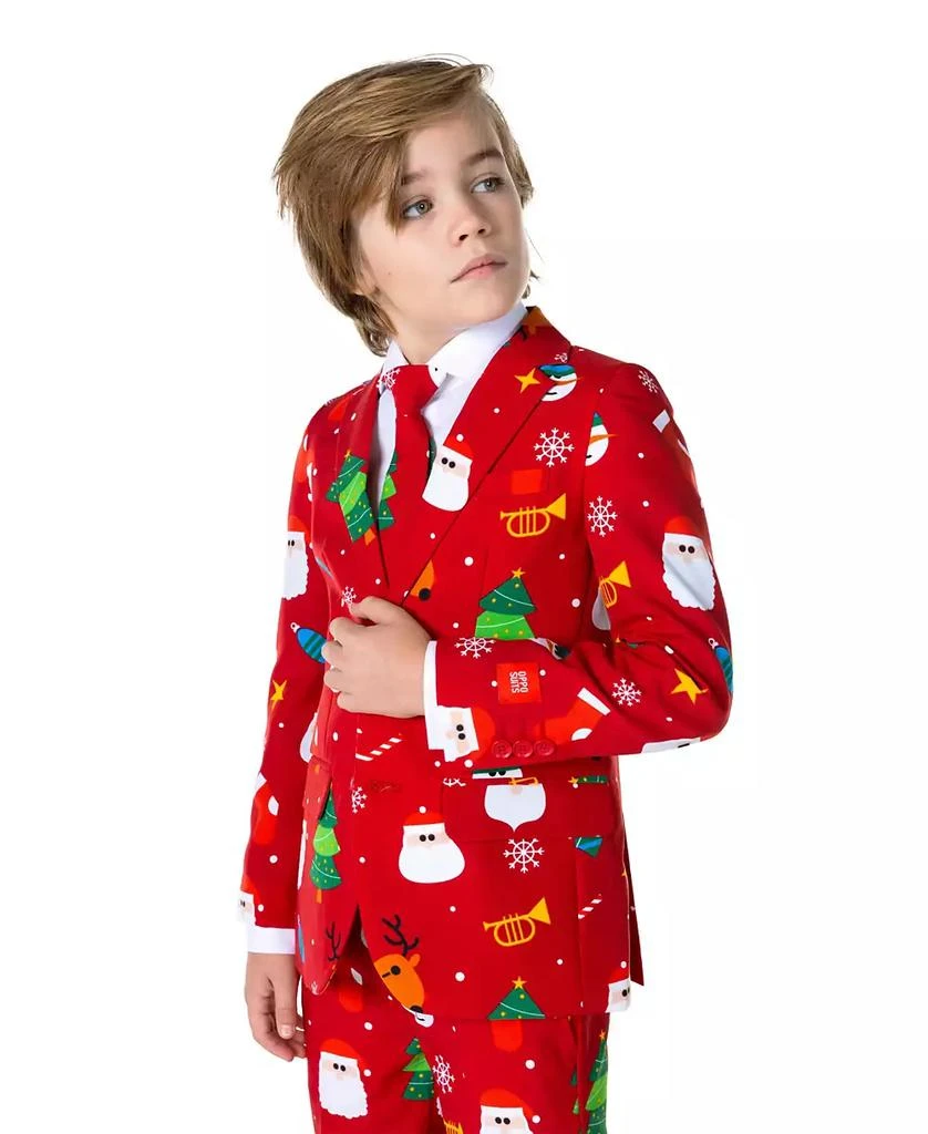 商品OppoSuits|Big Boys Festivity Christmas Party Outfit Including Blazer, Pants and Tie Suit Set,价格¥599,第3张图片详细描述