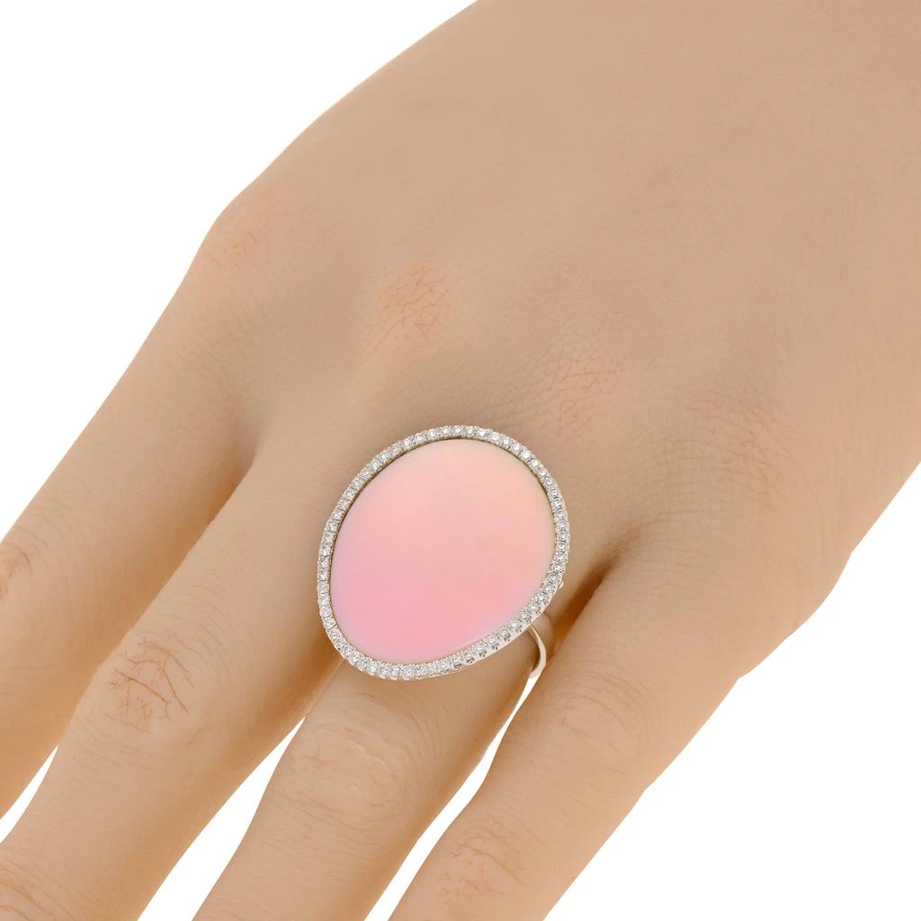 商品Mimi Milano|Mimi Milano Aurora 18K White Gold, Pink Mother of Pearl and Diamond 0.50ct. tw. Statement Ring A700B8SHB,价格¥12449,第2张图片详细描述