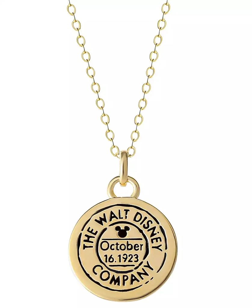 商品Disney|Cubic Zirconia Mickey Mouse Disc 18" Pendant Necklace in 18k Gold-Plated Sterling Silver,价格¥260,第4张图片详细描述