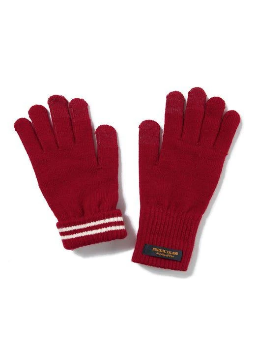 商品NORDIC ISLAND|Long-Touch Gloves - Red,价格¥363,第1张图片