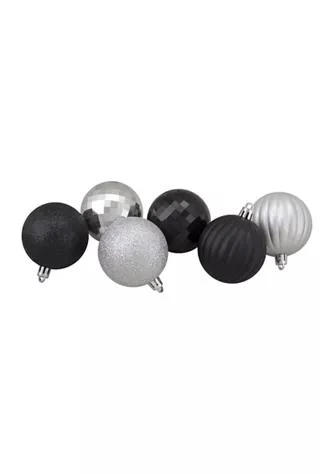 商品Northlight|100Ct Silver And Black Shatterproof 3 Finish Christmas Ball Ornaments 2.5Inch 60Mm,价格¥803,第1张图片