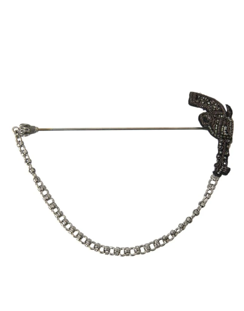 商品Dolce & Gabbana|Dolce & Gabbana Brass Copper Silk Revolver Gun Men Brooch Lapel Pin,价格¥2748,第1张图片详细描述