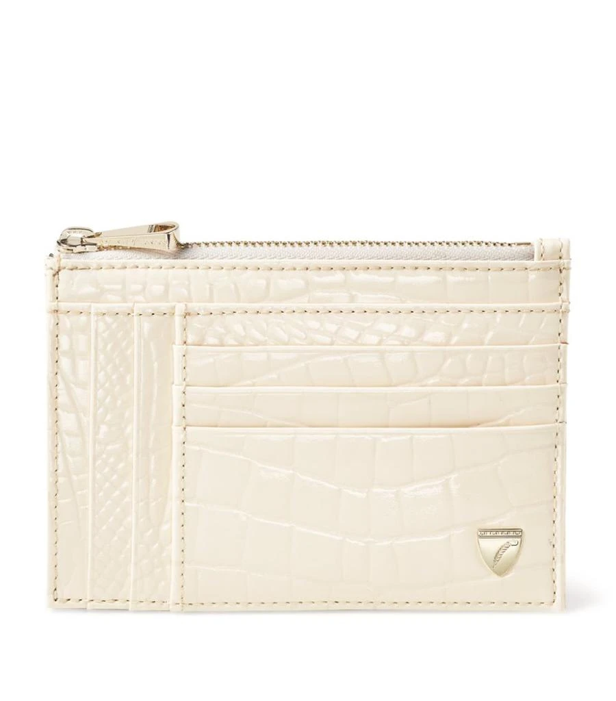 商品Aspinal of London|Croc-Embossed Leather Card Holder,价格¥554,第1张图片