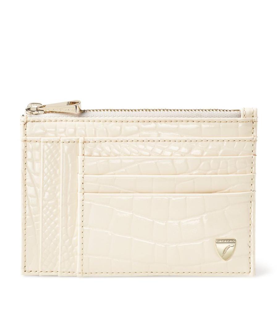 商品Aspinal of London|Croc-Embossed Leather Card Holder,价格¥673,第1张图片