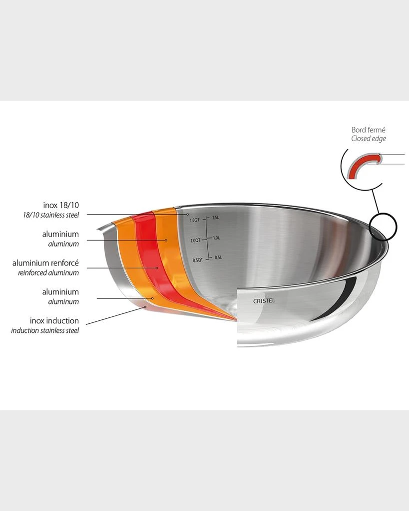 商品Cristel|Castel Pro Ultraply 8-Piece Stainless Steel Cookware Set,价格¥8877,第5张图片详细描述
