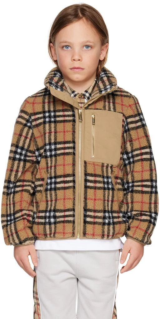 商品Burberry|Kids Beige Vintage Check Jacket,价格¥2103,第1张图片