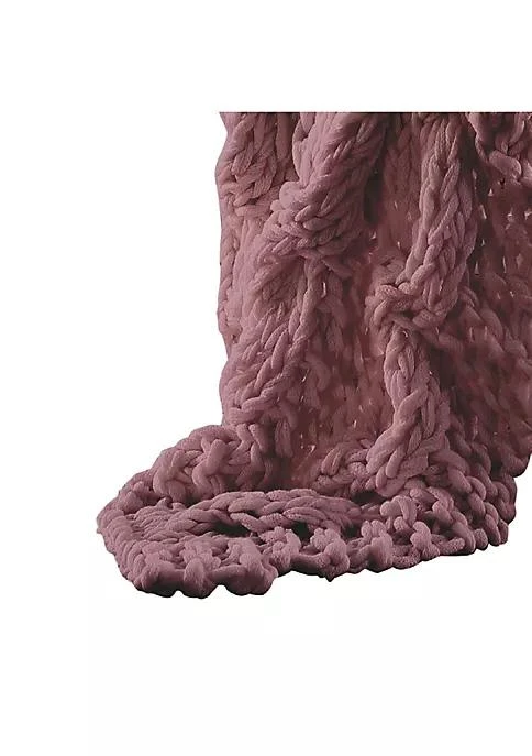 商品Duna Range|Range Veria Throw Blanket With Hand Knitted Acrylic Fabric The Urban Port Red,价格¥626,第4张图片详细描述