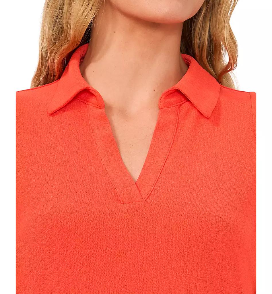 売れ筋商品|||セセ カットソー トップス レディース Women's Sleeveless Polo-Collar Solid-Knit Top Tiger Lily CeCe Women's Sleeveless V-Neck Polo Knit Top, Tigerlily at