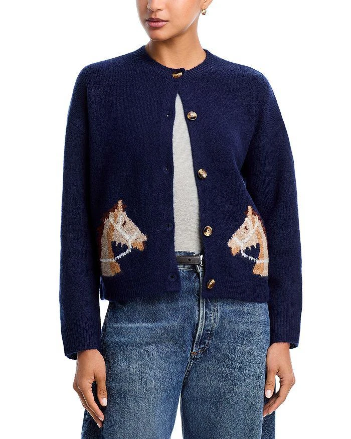 商品AQUA|Horse Print Cardigan,价格¥527,第1张图片详细描述