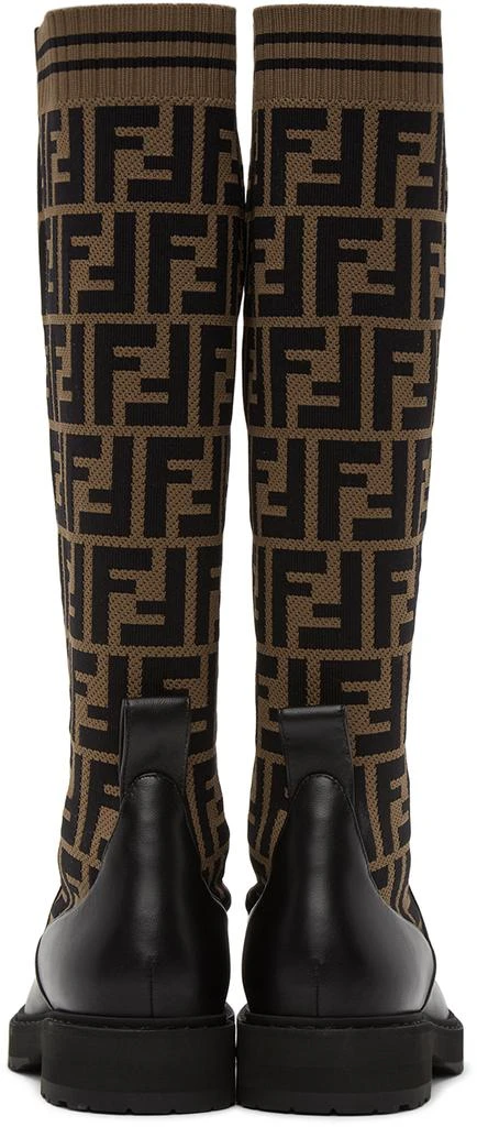 商品Fendi|Brown & Black 'Forever Fendi' Rockoko Tall Boots,价格¥12212,第4张图片详细描述