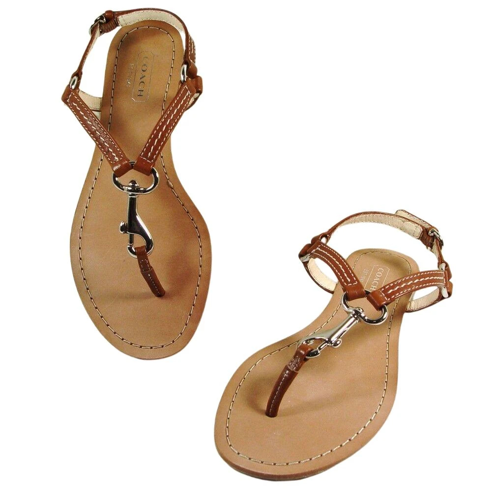 商品Coach|Coach Rue Dog Leash Flat Sandals US 8,价格¥1330,第1张图片