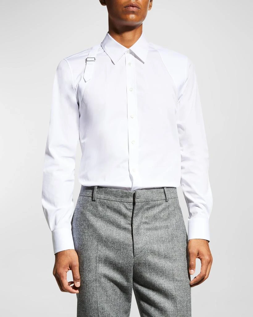 商品Alexander McQueen|Men's Harness Sport Shirt w/ Strap,价格¥6418,第1张图片