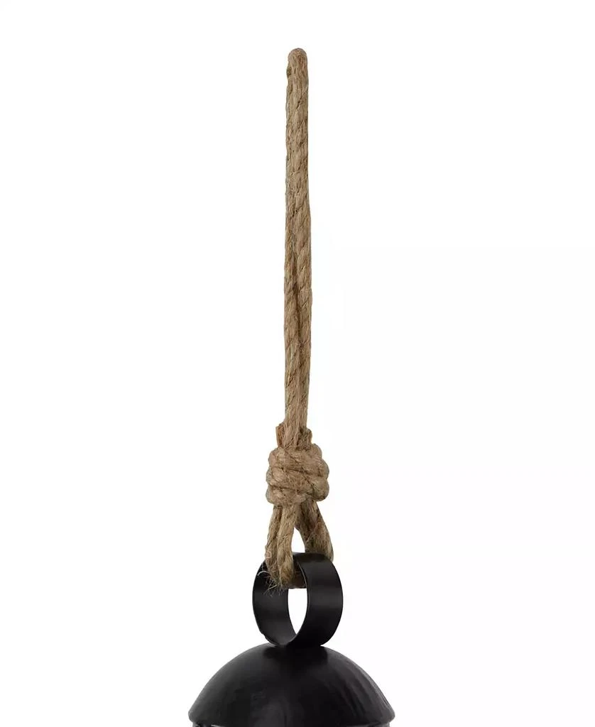 商品Rosemary Lane|Black Metal Bohemian Decorative Cow Bell with Jute Hanging Rope Set 3 Pieces,价格¥350,第5张图片详细描述