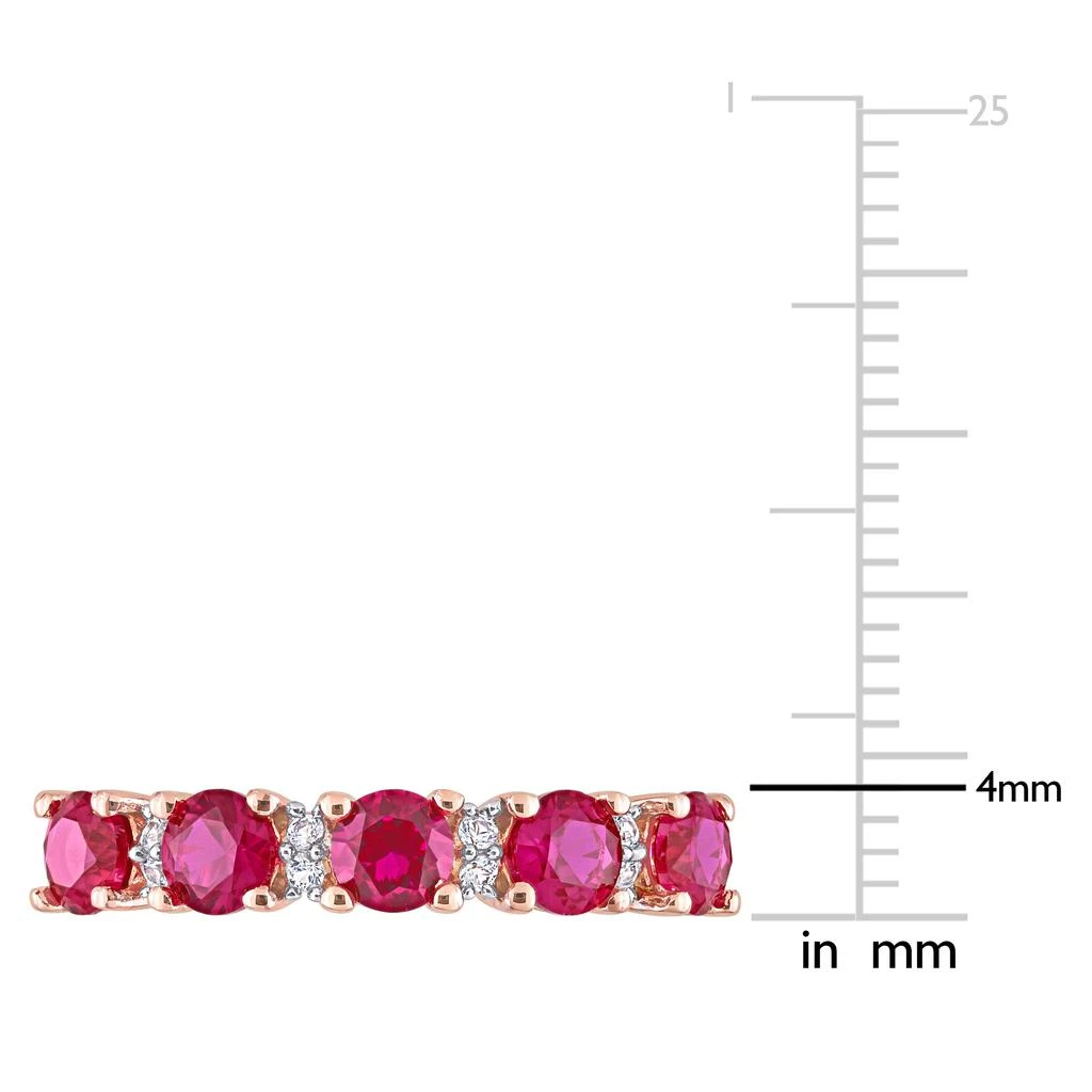 商品Julianna B|Created Ruby and White Sapphire Semi Eternity Ring,价格¥786,第4张图片详细描述
