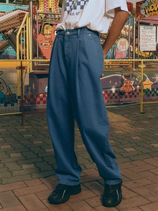 商品EN OR|Wide Pin Tuck Color Jean - Blue,价格¥673,第2张图片详细描述