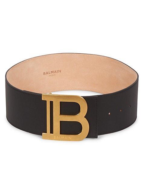 商品Balmain|B-Buckle Leather Belt,价格¥4471,第1张图片