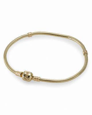 商品PANDORA|Bracelet - 14K Gold with Signature Clasp, 18 cm, Moments Collection,价格¥13357,第1张图片详细描述