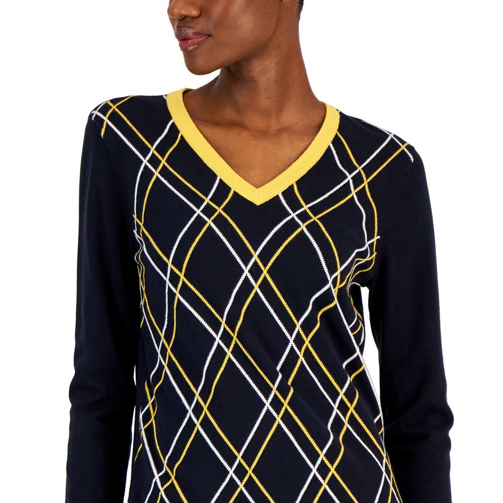 Women's Cotton V-Neck Sweater商品第3张图片规格展示