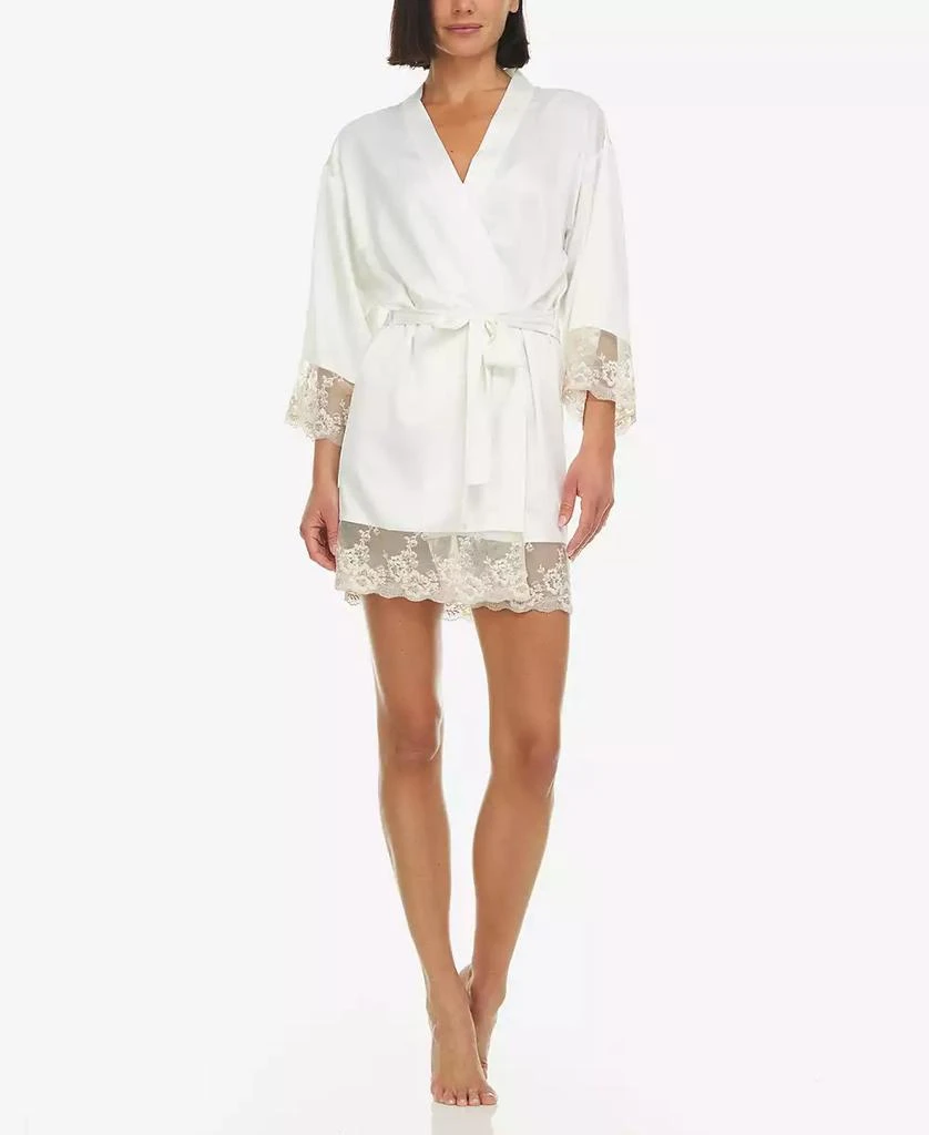 商品Flora Nikrooz|Women's Rosa Satin Coverup Robe,价格¥326,第1张图片