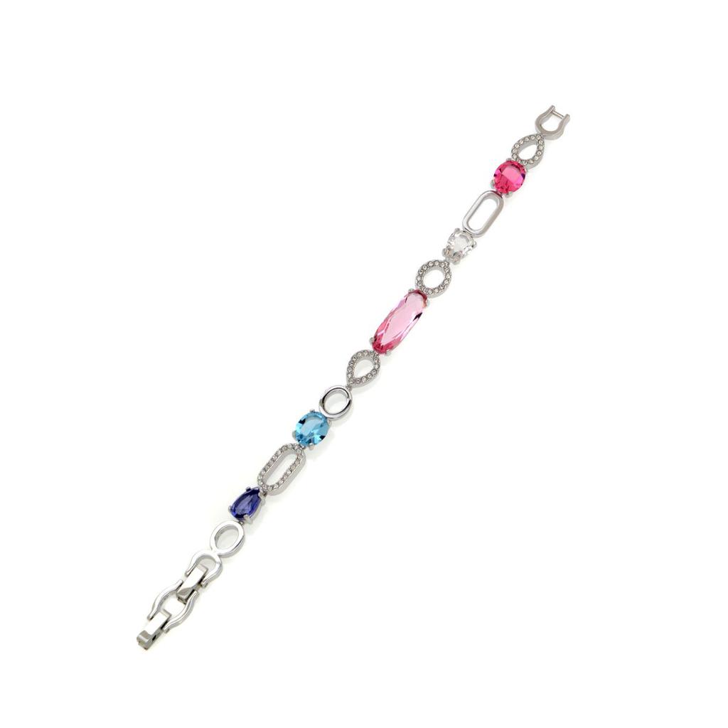 Swarovski Cynthia Rhodium Plated Light Multi Colored Crystal Bracelet 5417994商品第1张图片规格展示