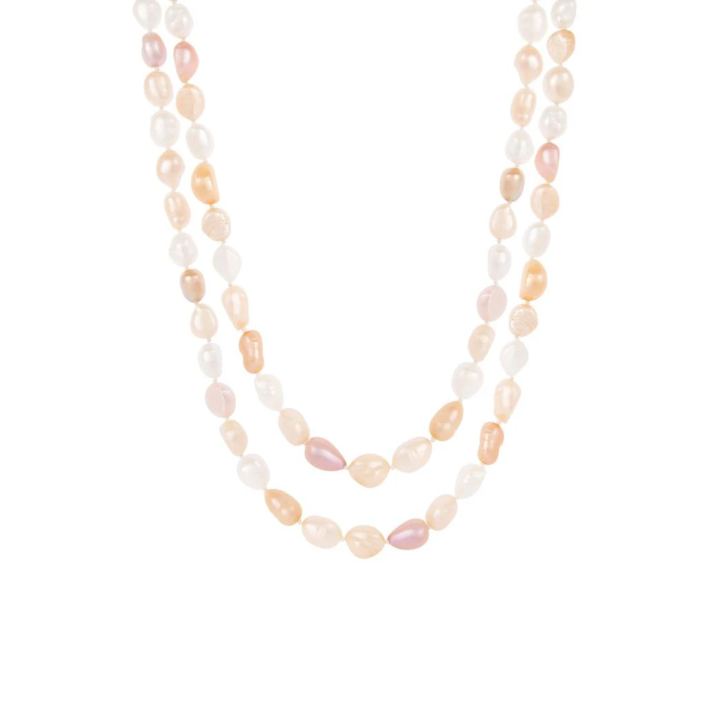 商品Splendid Pearls|Endless 64" Multicolor Baroque Shaped Pearl Necklace,价格¥411,第1张图片详细描述