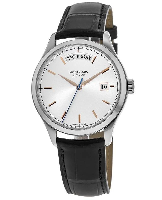 商品MontBlanc|Montblanc Heritage Automatic Silver Dial Leather Strap Men's Watch 118224,价格¥8897,第1张图片