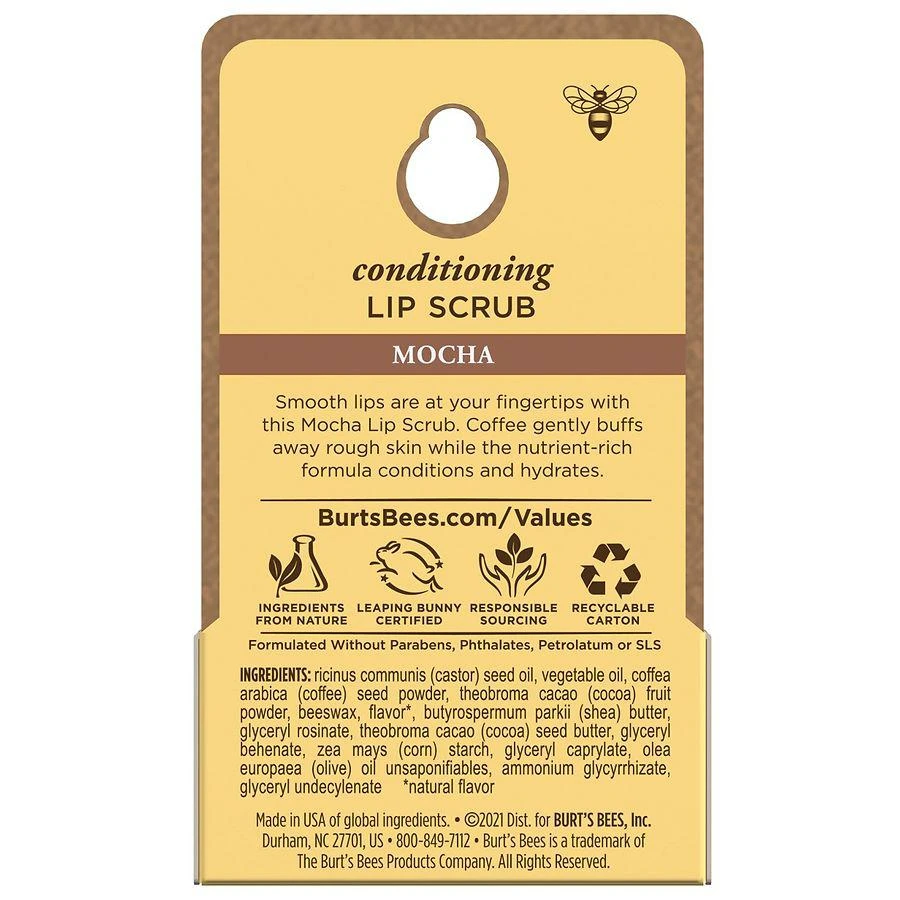 商品Burt's Bees|Conditioning Lip Scrub, 100% Natural Origin Mocha,价格¥84,第4张图片详细描述