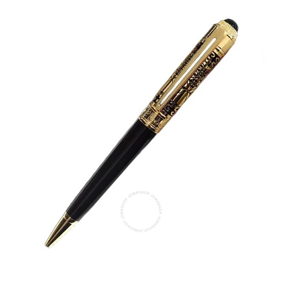 商品Picasso And Co|18Kt Yellow Gold Plated Brass Ballpoint Pen - Black,价格¥1309,第1张图片
