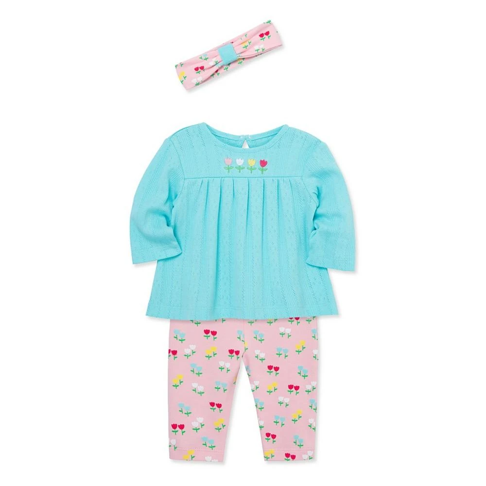 商品Little Me|Baby Girls Tulips Tunic Set with Headband,价格¥126,第3张图片详细描述