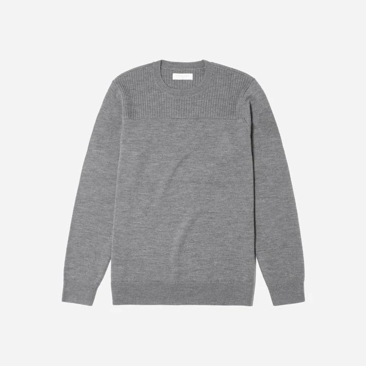 商品Everlane|The Midweight Merino Ribbed Panel Crew,价格¥464,第1张图片