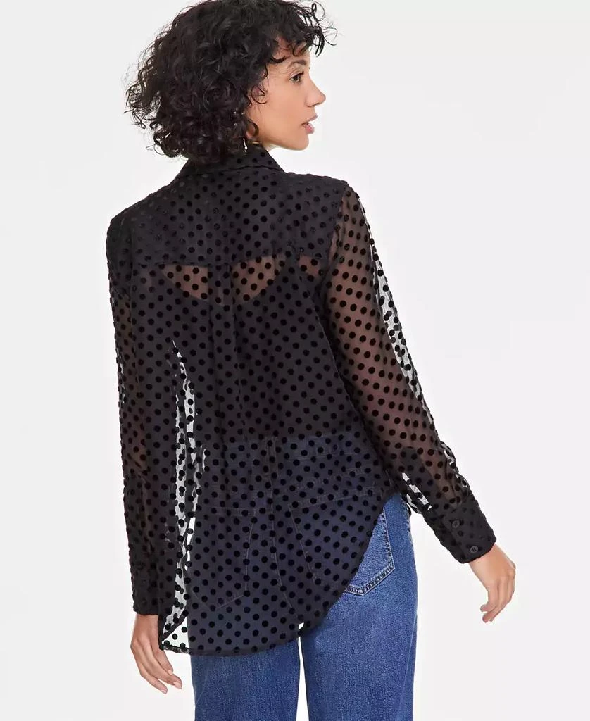商品On 34th|Women's Chiffon Flocked Polka-Dot Shirt, Created for Macy's,价格¥153,第4张图片详细描述