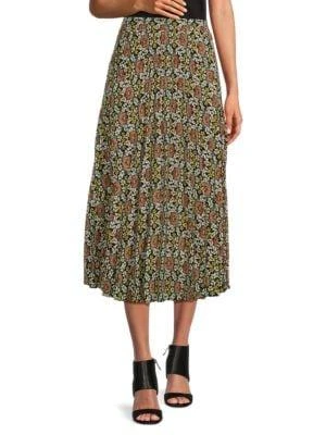 商品Max Studio|Geometric Print Pleated Midi Skirt,价格¥226,第1张图片