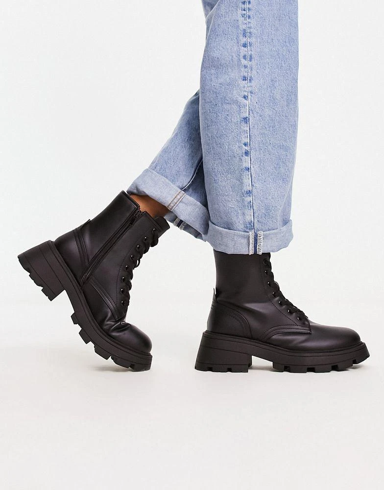 商品Topshop|Topshop Wide Fit Blake lace up boot in black,价格¥229,第3张图片详细描述