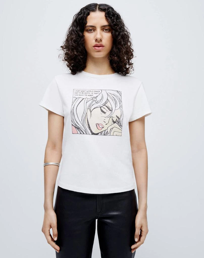 商品Re/Done|Re/Done Classic Tee World Peace Vintage White,价格¥1335,第1张图片