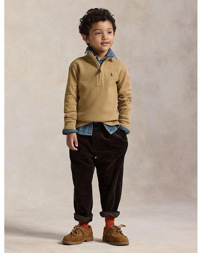 商品Ralph Lauren|Boys' Estate Rib Quarter Zip Pullover - Big Kid, Little Kid,价格¥436,第2张图片详细描述
