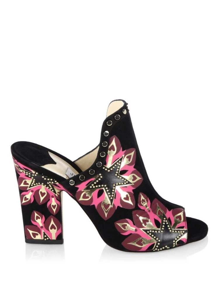 商品Jimmy Choo|Hustle 100 Embellished Suede Mules,价格¥3822,第5张图片详细描述