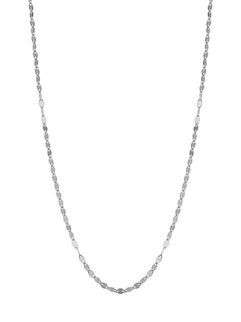 14K White Solid Gold Cabaret Chain Necklace商品第1张图片规格展示